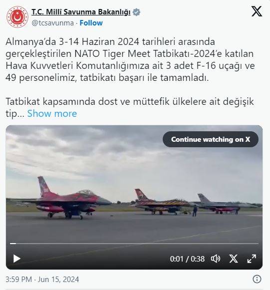 NATO Tiger Meet Tatbikatı tamamlandı. MSB duyurdu 13